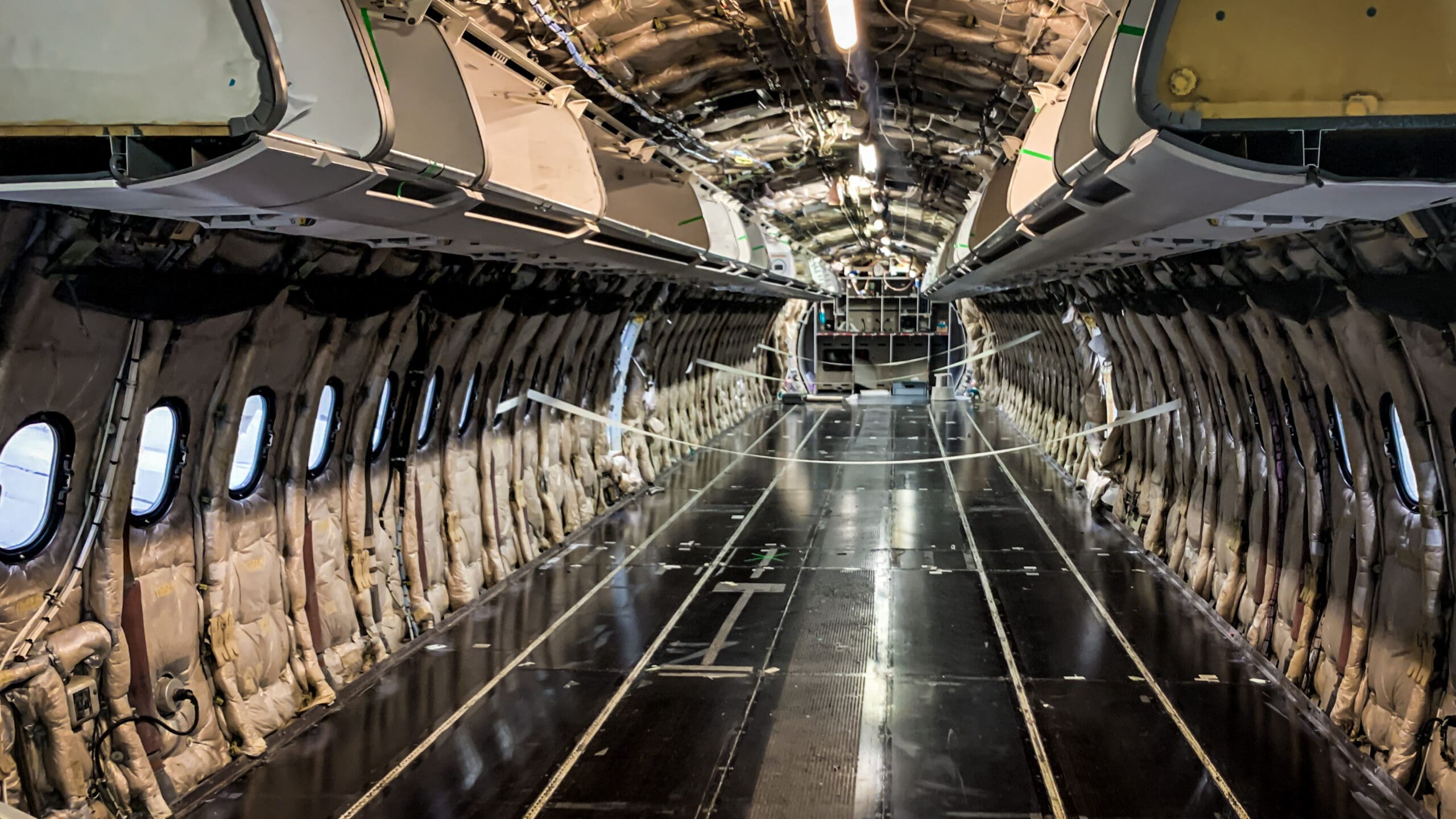Stripped,Interior,Of,Airliner,During,Maintenance Stripped,Interior,Of,Airliner,During,Maintenance